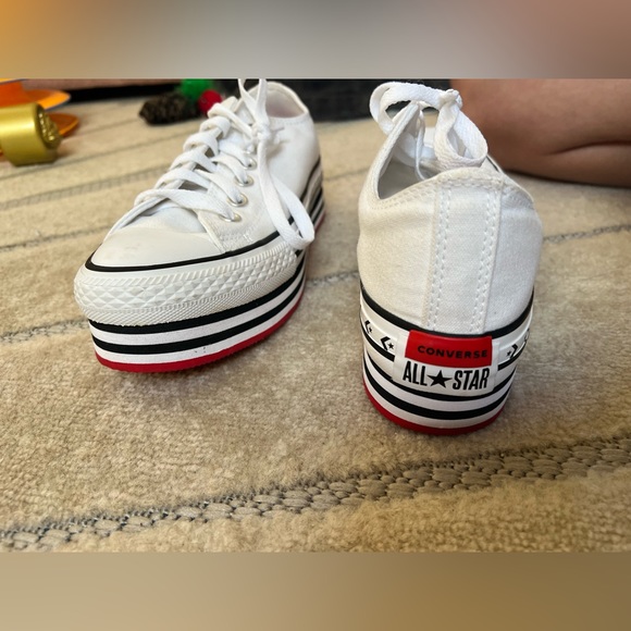 Converse White Platform Athletic Shoes - Picture 4 of 16